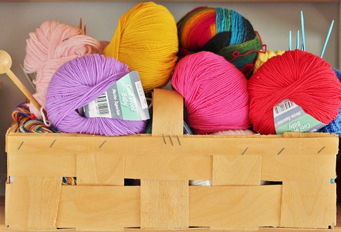 balls of yarn in basket