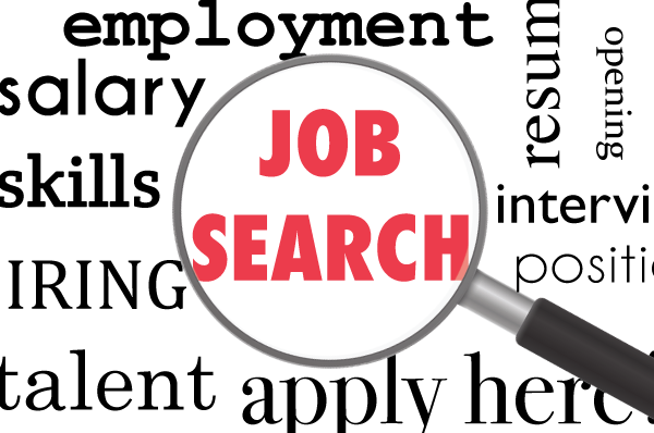 job search text in magnifying glass