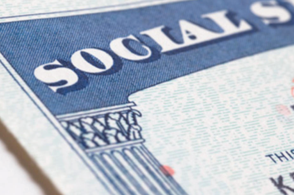 corner of a social security card