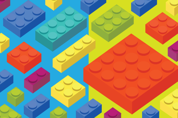 floating lego blocks