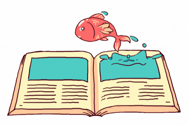 fish jumping out of a book