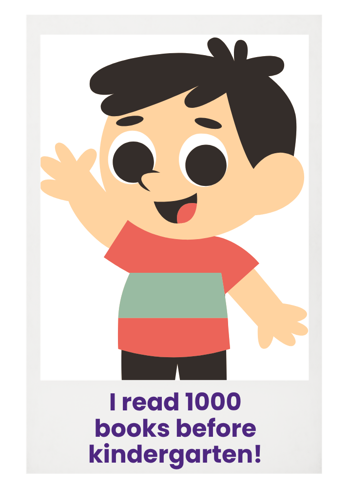 I read 1000 books before kindergarten placeholder illustration of child waving