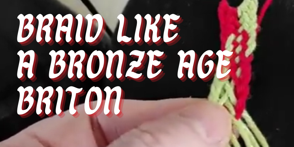 Hand holding a braided bracelet