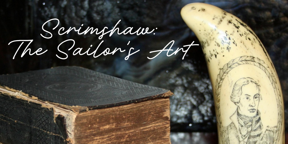 In script the sailor's art with an artifact from history and a book