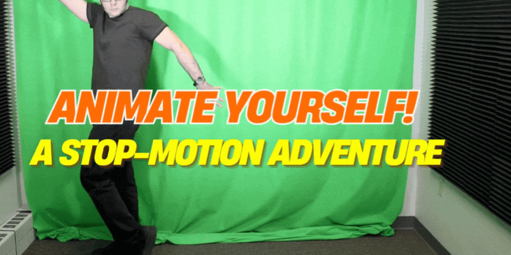 Animate Yourself a Stop-motion adventure with person moonwalking in front of green screen