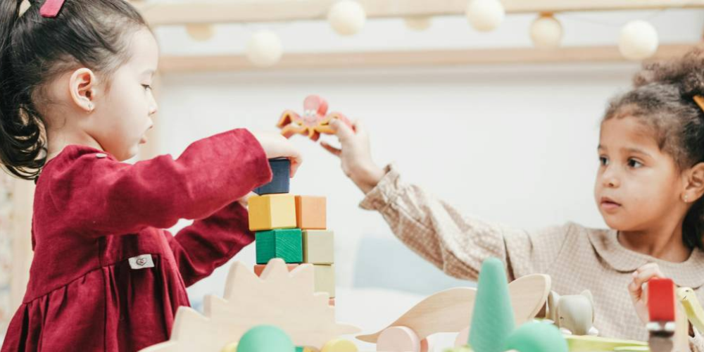Children playing with blocks