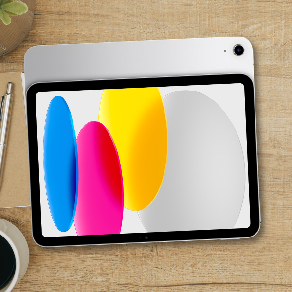 ipad on desk surface