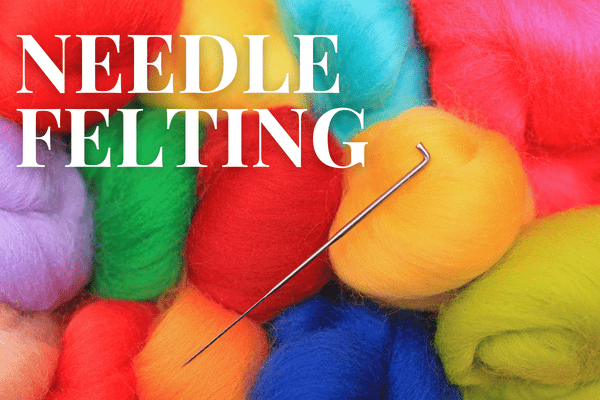 Felts in different colors with a needle hook