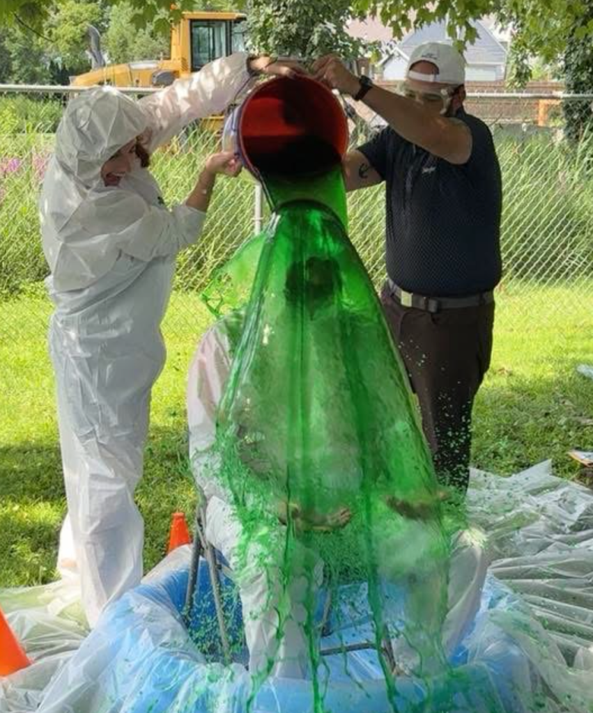 Mayor Alves being slimed