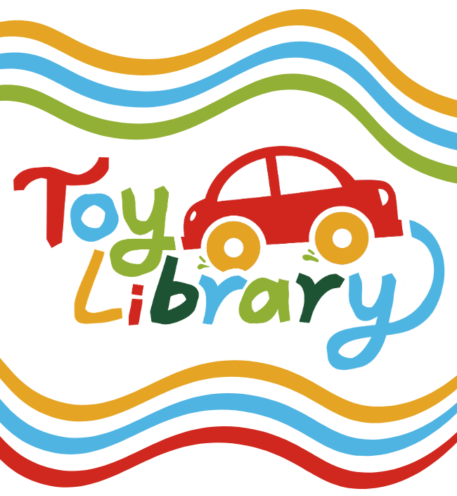 Toy Lending Library logo with car illustration